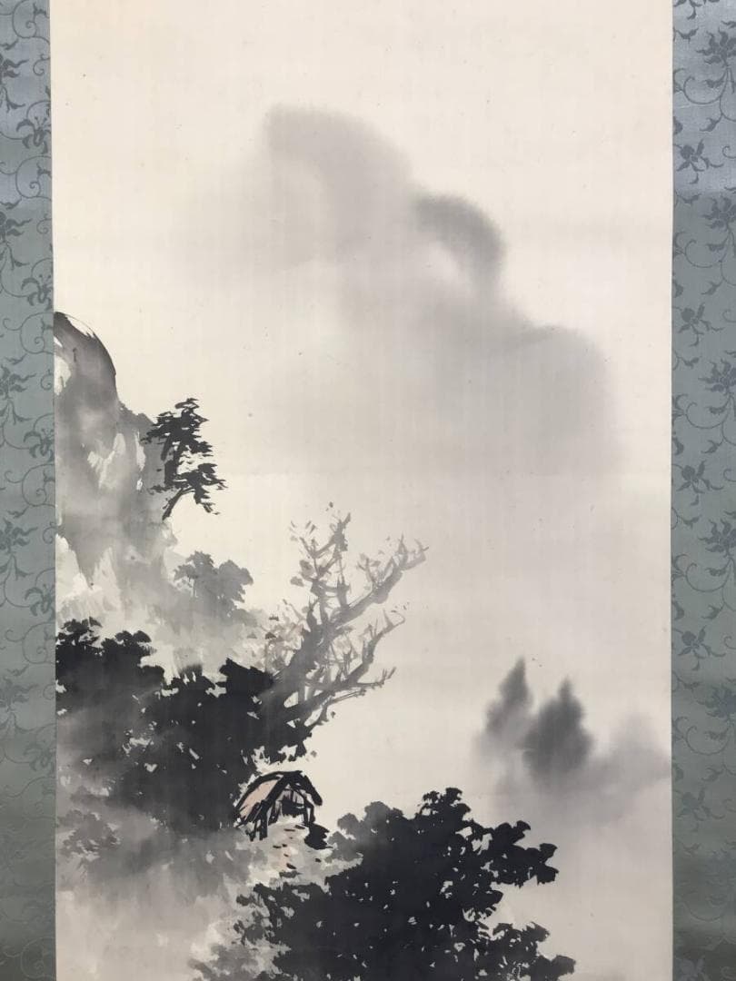 真作/橋本陵華/山水人物図/双幅/掛軸/名家伝来AE-290