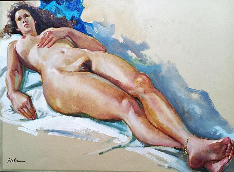 二元会常任委員審 奥野北雄 油彩画直筆 1993年8月制作　Ｐ10号位　額装