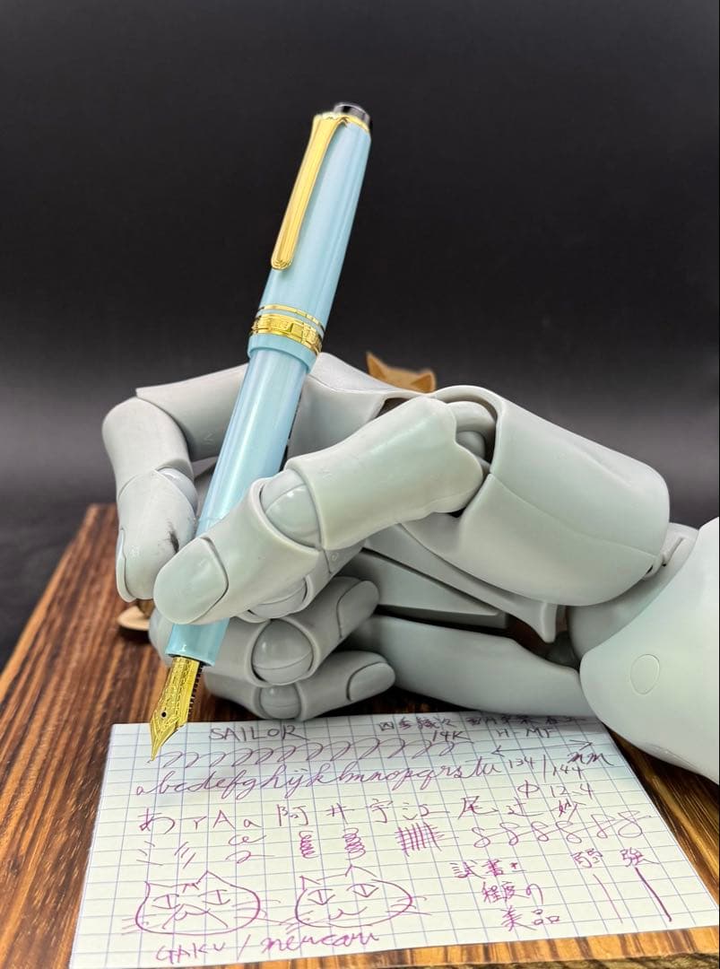 SAILOR 万年筆 四季織 雪月空葉 春空 美品 14K MF