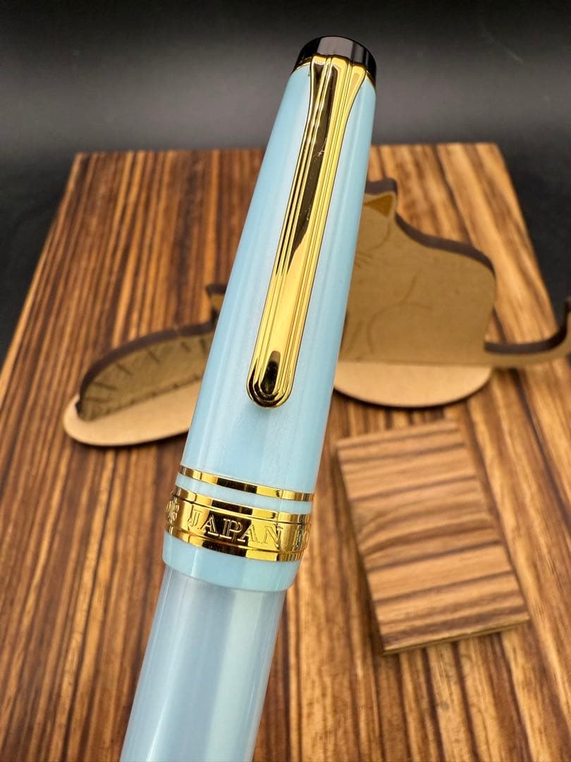 SAILOR 万年筆 四季織 雪月空葉 春空 美品 14K MF