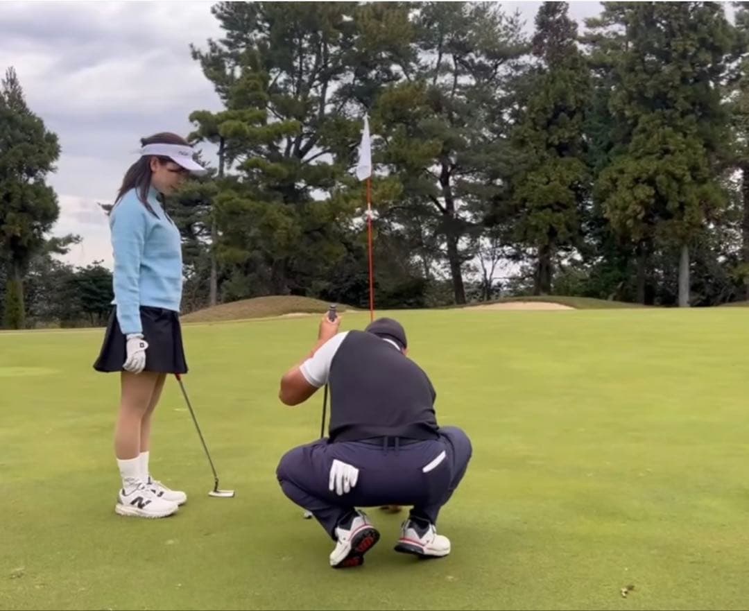 なみき着用☆New Balance Golf グレンチェック柄ハイネックニット