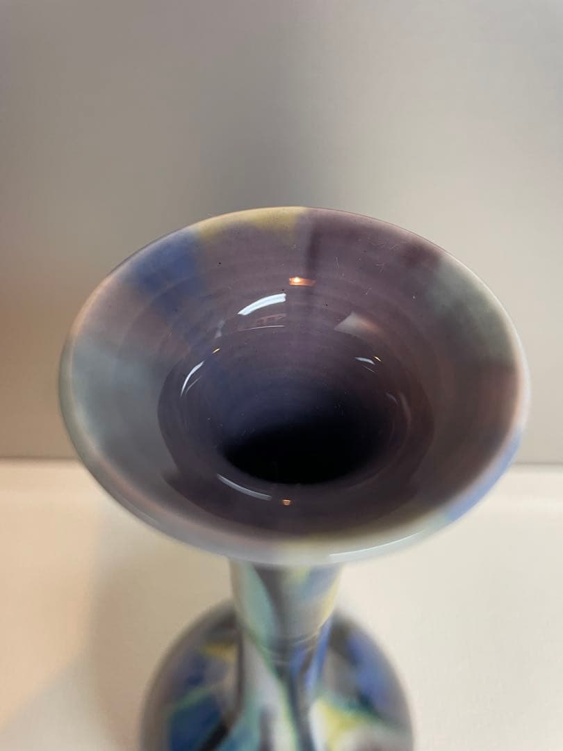 人間国宝 三代 徳田八十吉 正彦 作 花生