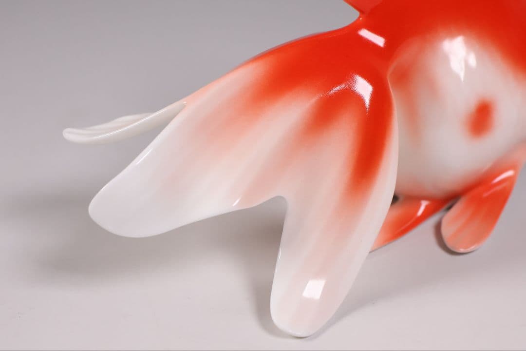 【CM316】ボーンチャイナ 金魚 置物 一点イタミありオマケ ノリタケ