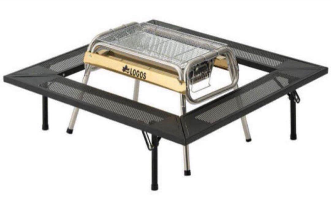 LOGOS／ロゴスアイアンスクエアテーブル たき火、グリルを囲むテーブル