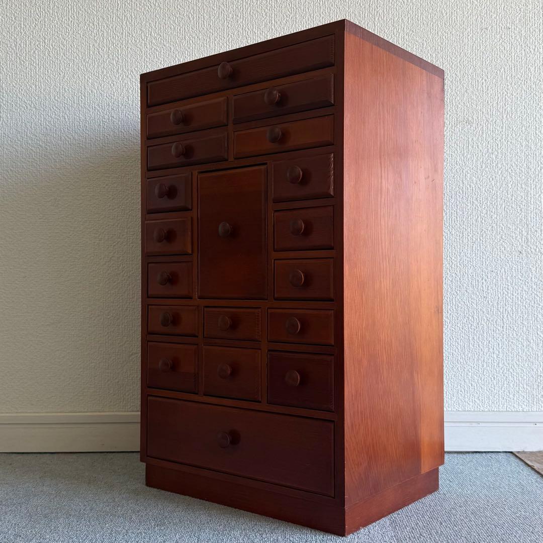 SNT1115 昭和レトロ 天然木 薬箱 薬箪笥 引き出し アンティーク 時代物