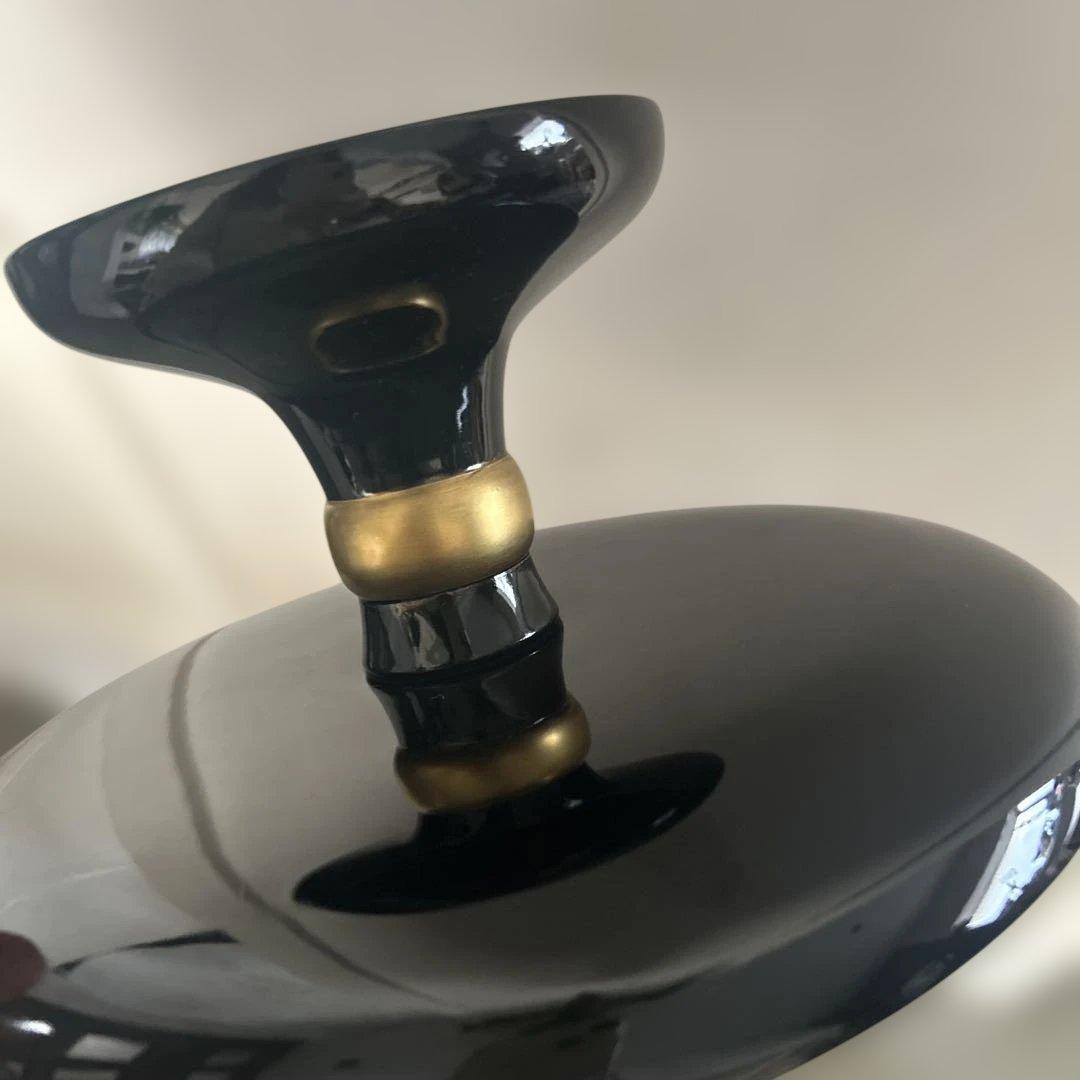 天然木　黒漆　蒔絵　鳳凰図　高杯高坏高付台　菓子器　直径23.6cm