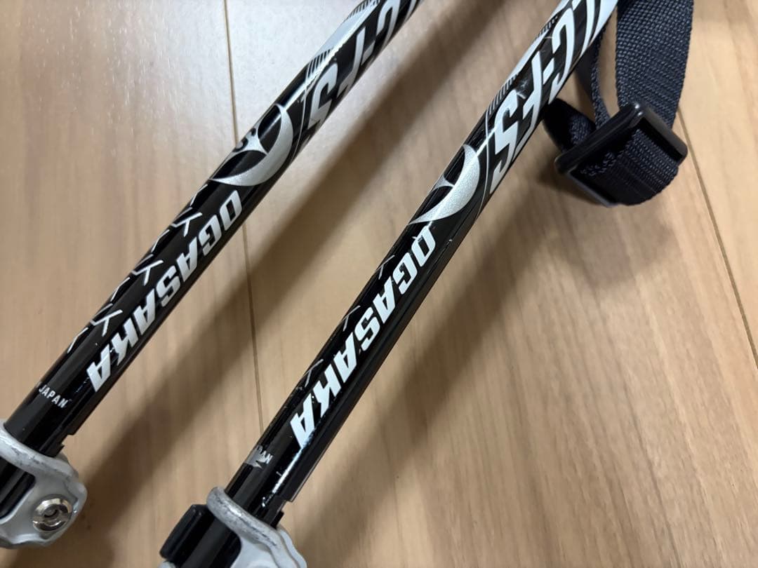 ★美品★お洒落　オガサカ スキーストック 収縮ポール　調整可能　デモ技術選