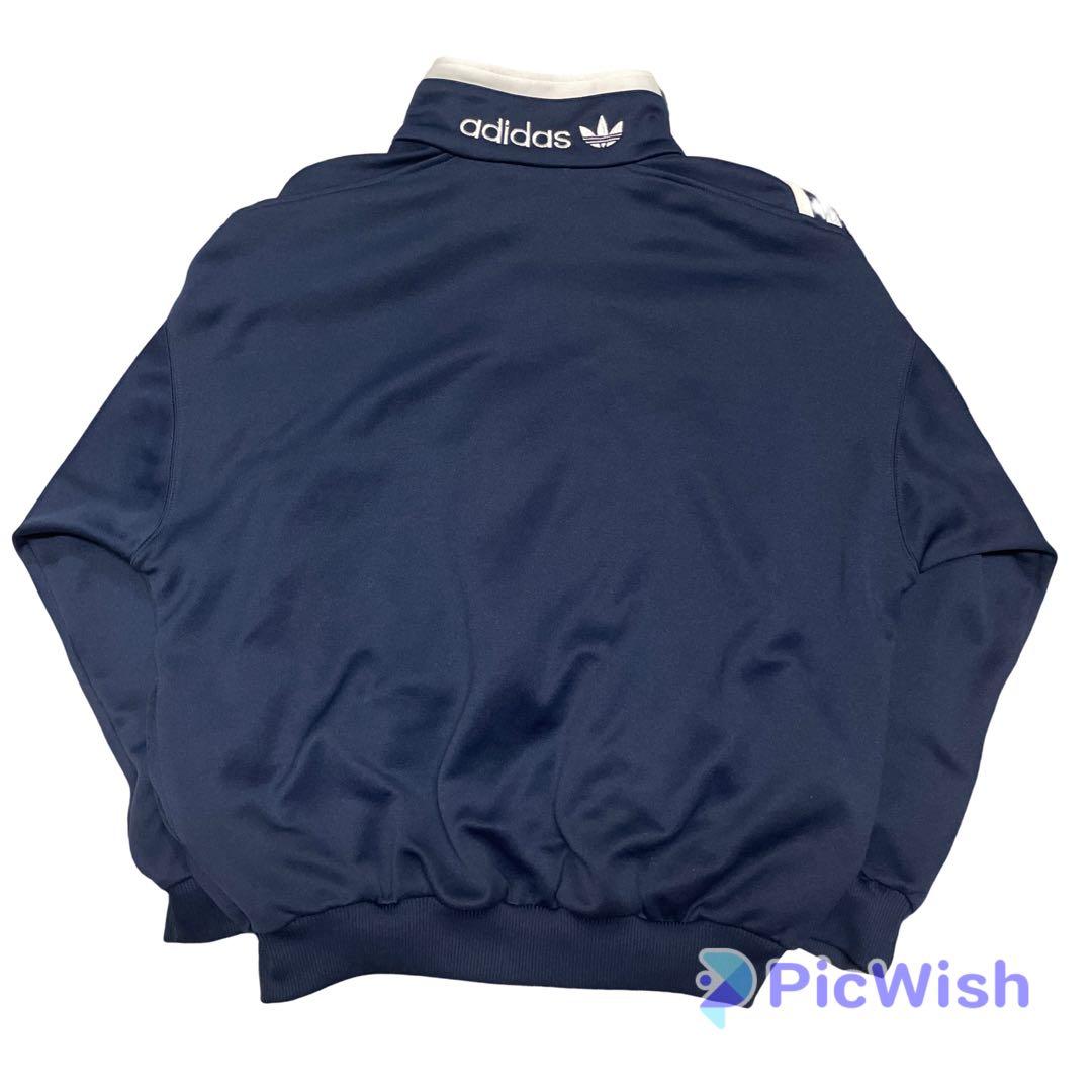 90s adidas トラックジャケット トレフォイル ネイビー 古着 Mサイズ