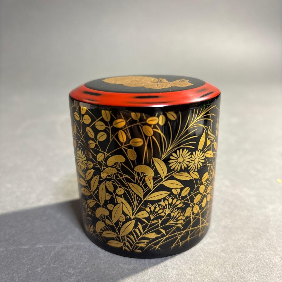 茶道具　和田寿峰　菊桐秋草蒔絵　茶器　共箱