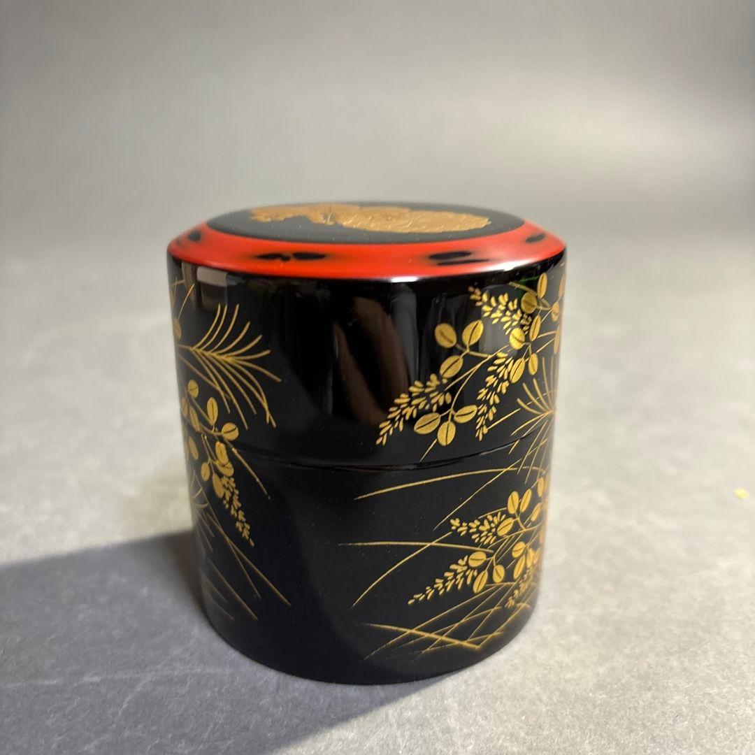 茶道具　和田寿峰　菊桐秋草蒔絵　茶器　共箱