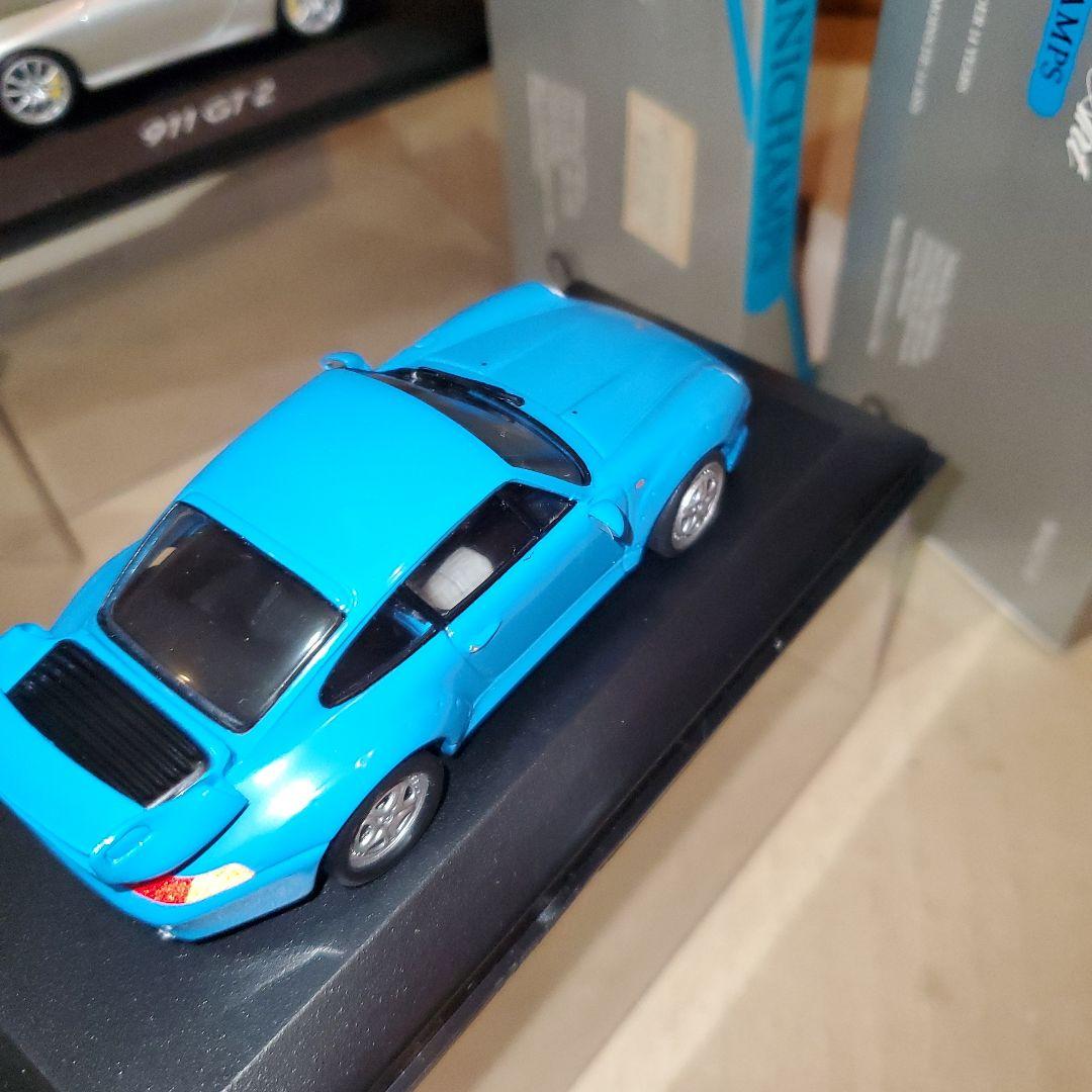 ポルシェ911 GT 2 ミニカー 3台セット、イエロー、ブルー、シルバー、