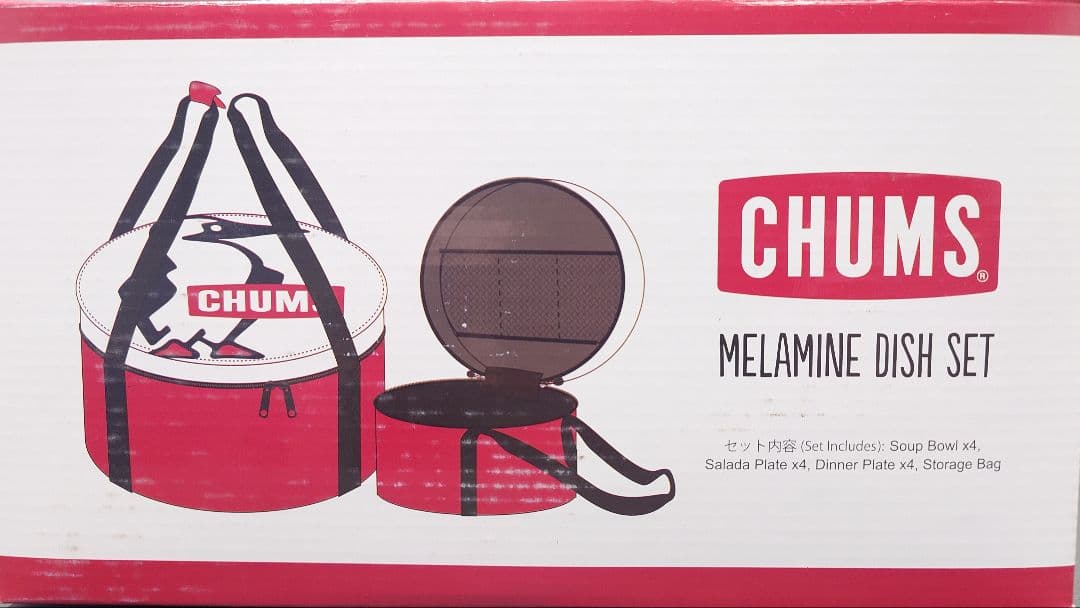 【廃盤】CHUMS メラミンディッシュ セット＋スプーン、フォーク