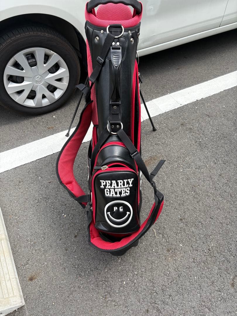 PEARLY GATES ゴルフキャディバッグ 黒赤