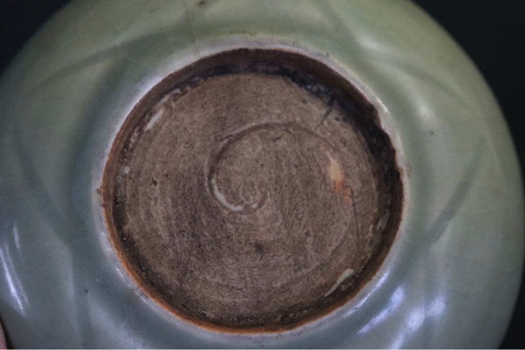 中国　明時代　龍泉窯花口小皿　青磁　アンティーク　送料込み0726