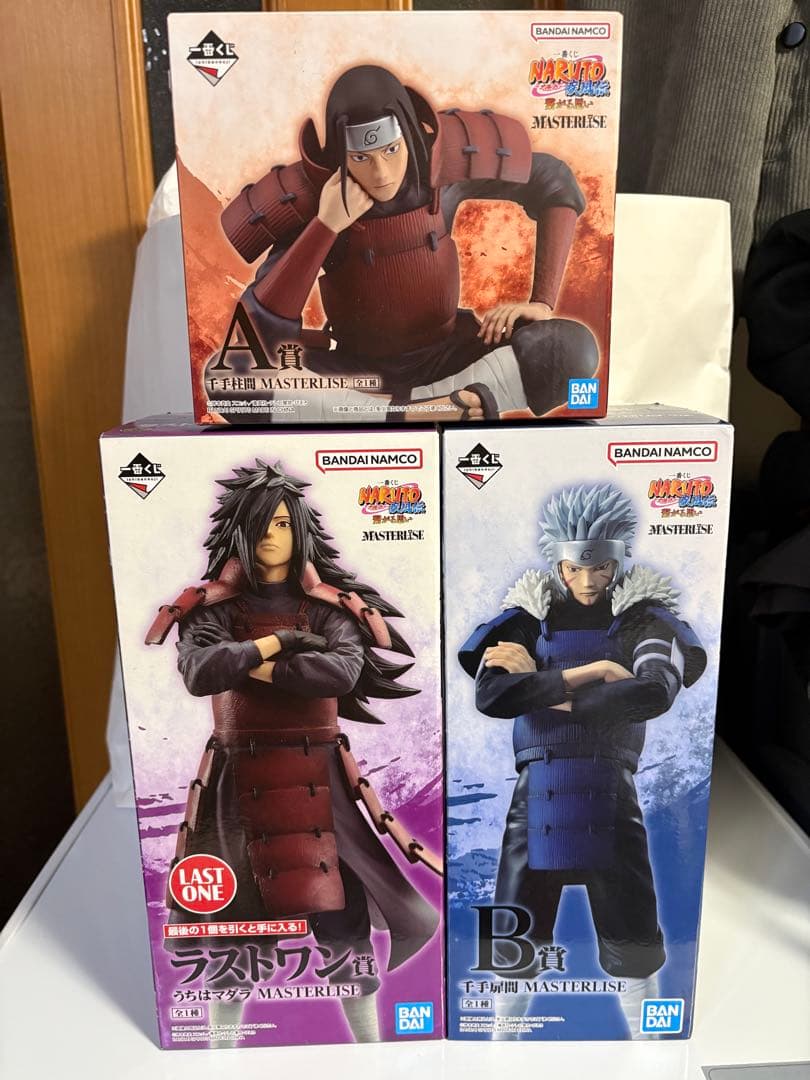 箱有り　一番くじNARUTO疾風伝 繋がる思い マダラ 扉間 柱間 3体セット