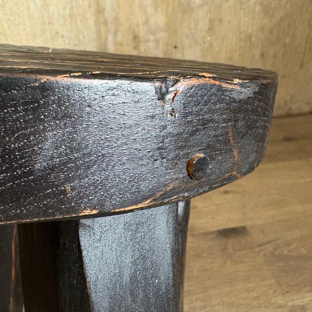 ヴィンテージ　スツール　ヘリンボーン柄　4本脚