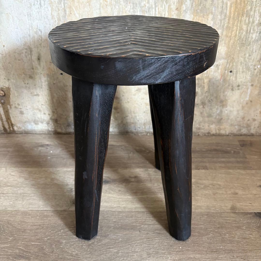 ヴィンテージ　スツール　ヘリンボーン柄　4本脚