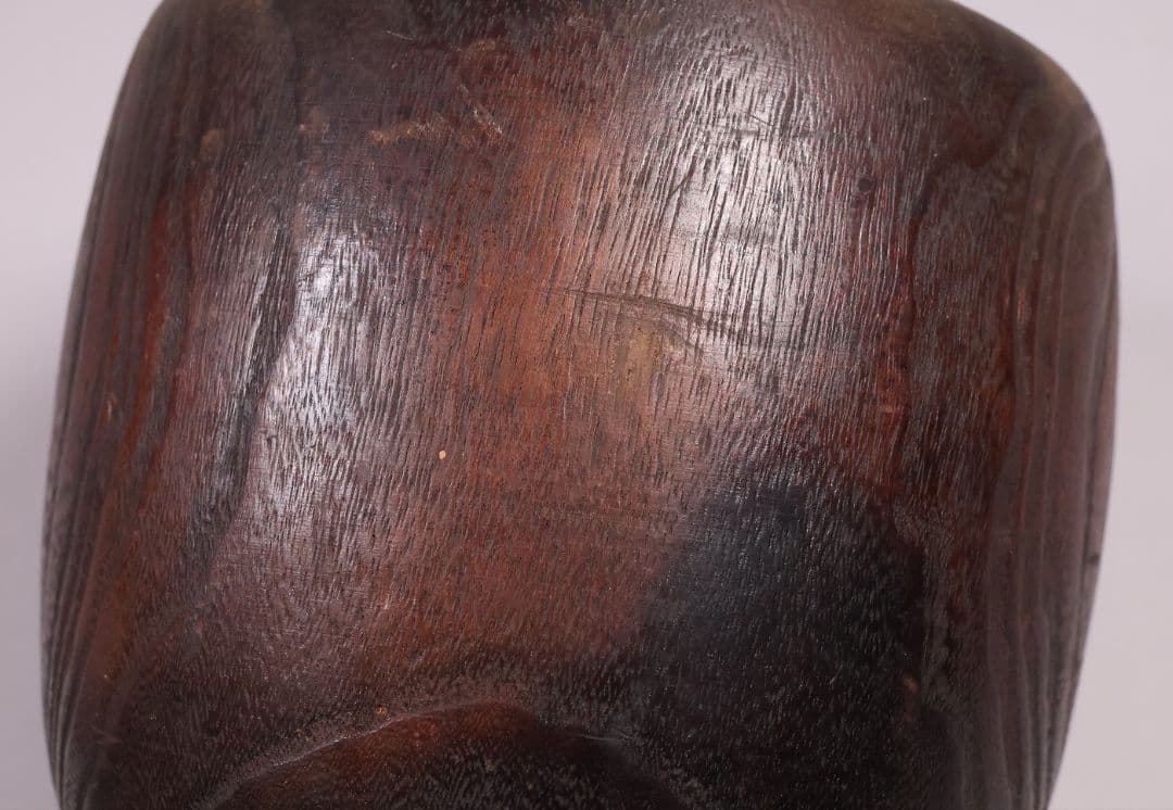 古い 桐火鉢一対 菊蒔絵 小さめ 手あぶり 6.5号 高さ15.3cm【MB30