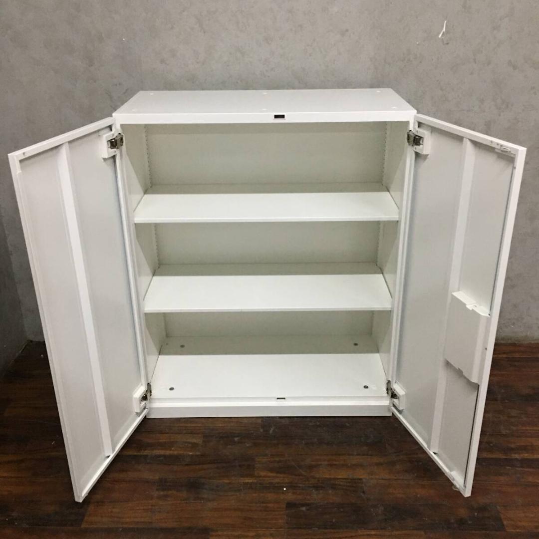 okamura 両開き 書庫 鍵付き W90×D45×H105cm ローキャビ