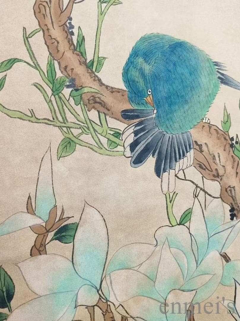 中国古美術.田世光款.花鳥画.宣紙画.三尺手描き.肉筆.掛け軸.絵画.書道.旧蔵