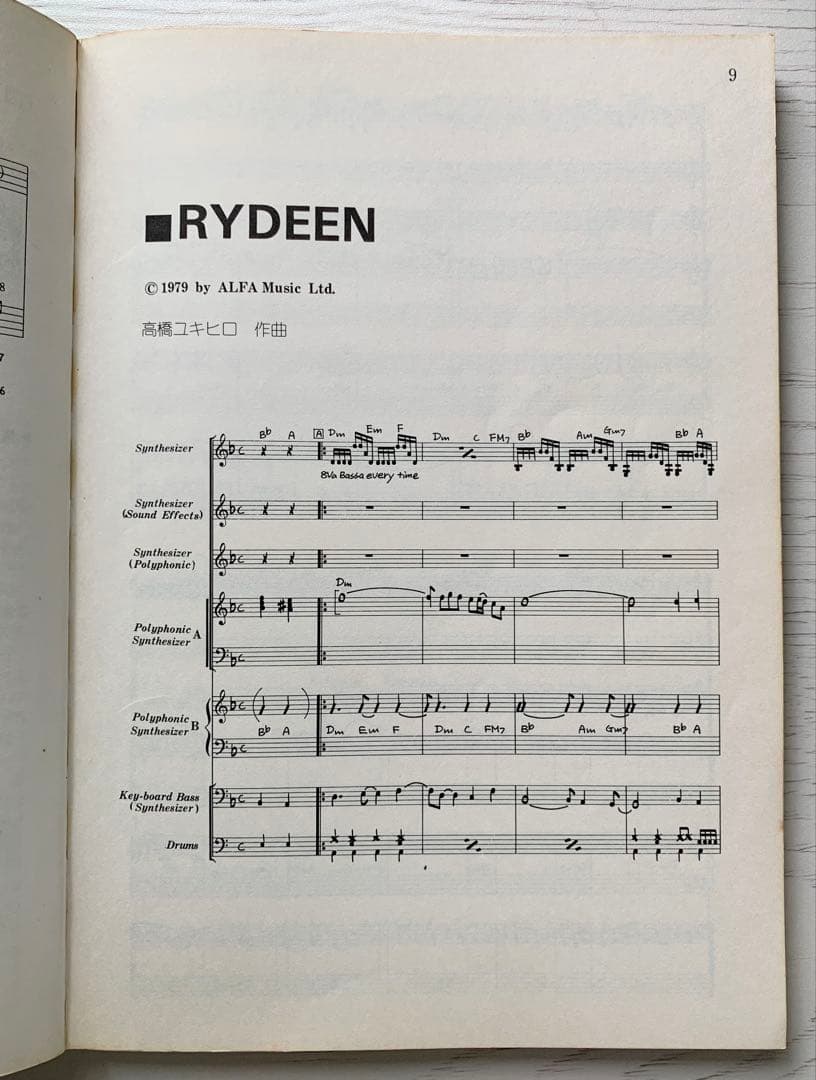 YMO PUBLIC PRESSURE (公的抑圧) バンドスコア