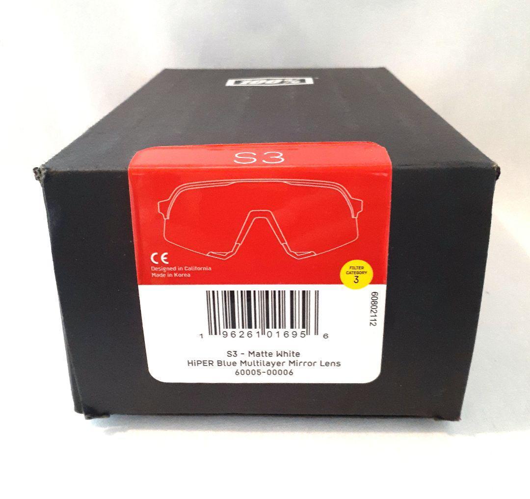 100% S3 ホワイト ブルー ワンハンドレッド サングラス