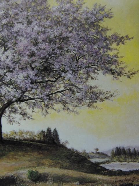 杉本秀子、【春栄】、希少画集画より、状態良好、新品高級額装付