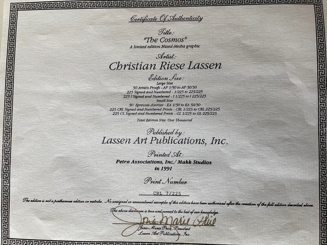 【あの頃欲しかった!世界限定225ラッセン】Lassenサイン入りキャンバス額装