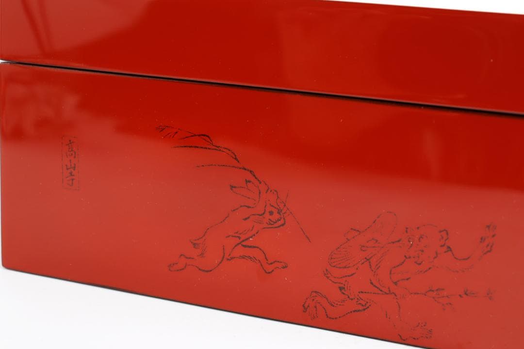 輪島塗 蒔絵 鳥獣画 宝石箱 中津作 高山寺 漆芸