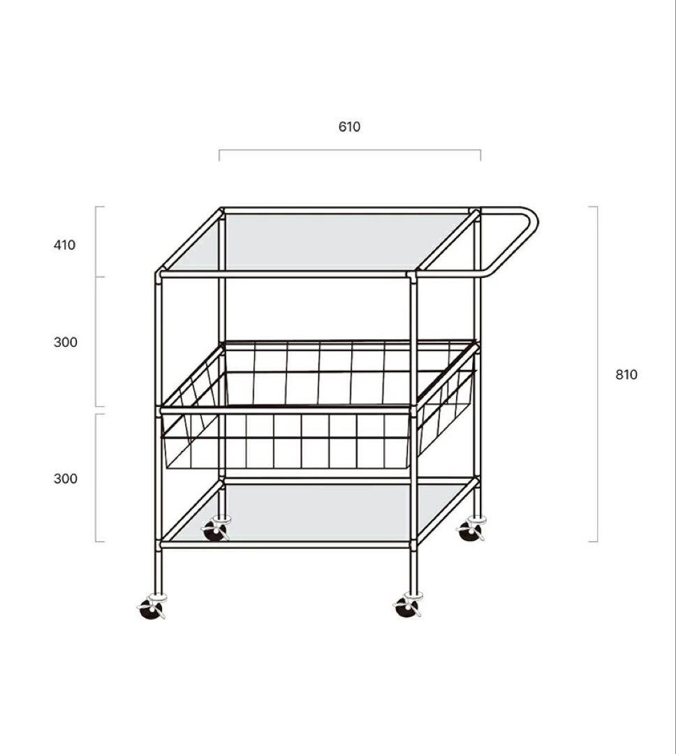 O'gre オグレ モジュール 3段トロリー バスケット ワゴン 組立不要♪