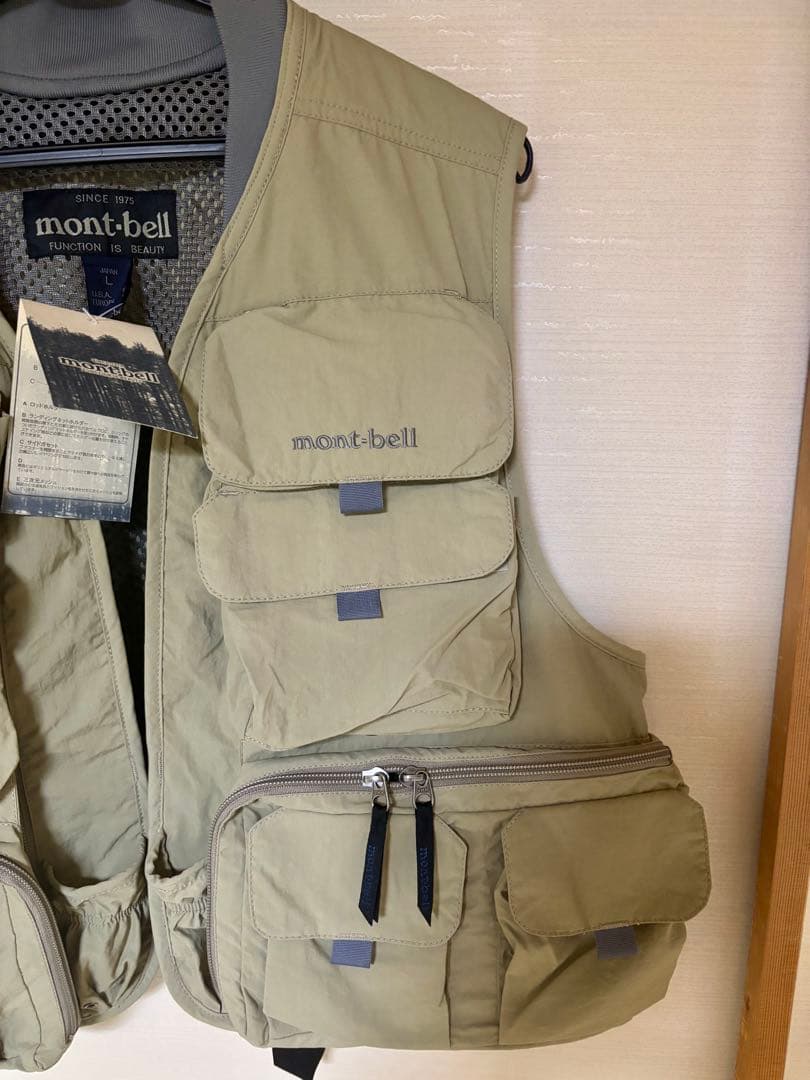 mont-bell アジャスタブルフィッシングベスト Lライトタン【タグ付き】
