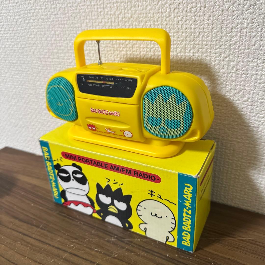 【希少・1997年】　サンリオ　バッドばつ丸　ミニポータブル　AM/FM　ラジオ