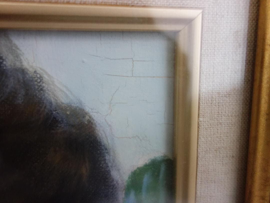 M▽斎藤光子 油彩 絵画 額縁 ソワレの女 F4 (37907)