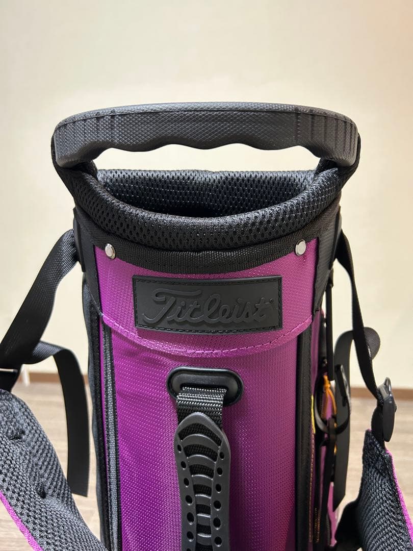 美しいパープルカラー！スタンド式キャディバック　パターカバープレゼント付