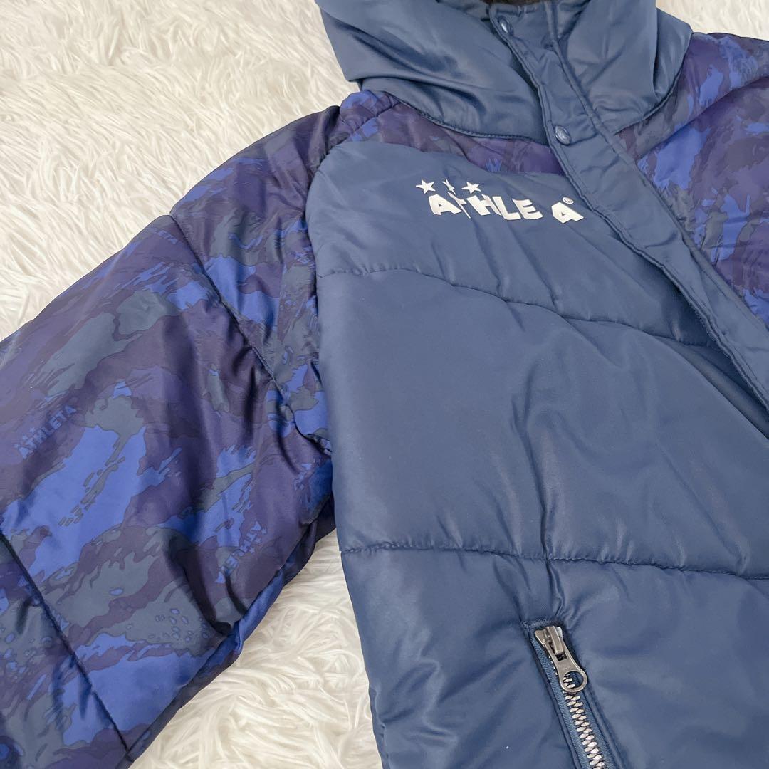 美品✨アスレタ ベンチコート 迷彩切り替え フード付き 中綿ロングコート L