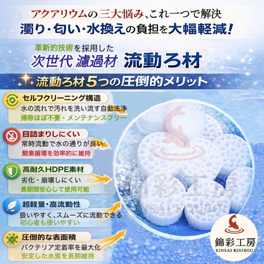 20L 64穴MBBR流動ろ材　アクアリウム 水槽流動式濾過材　市場最安値