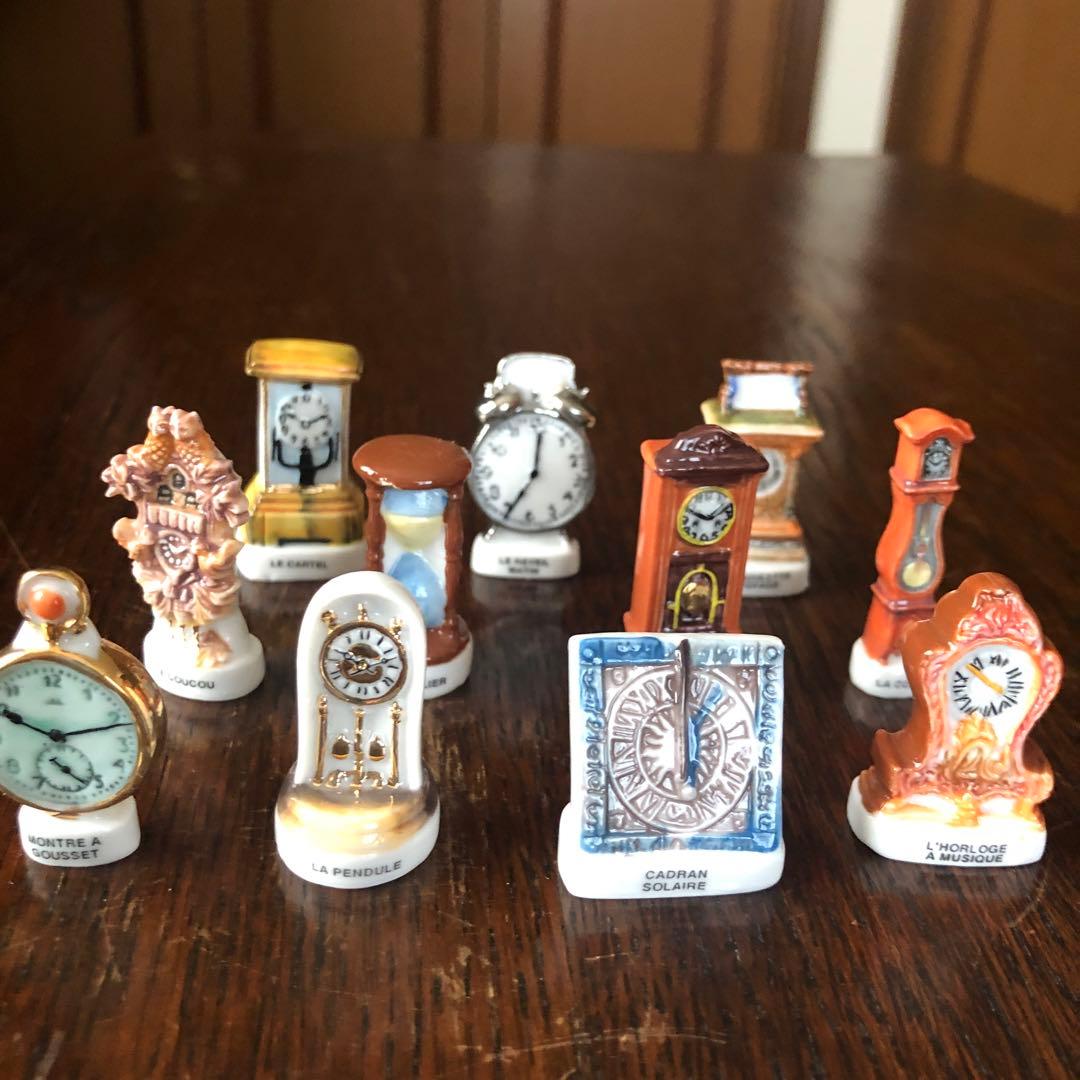 フェーヴ　アンティーク風時計ミニチュアコレクション　11個