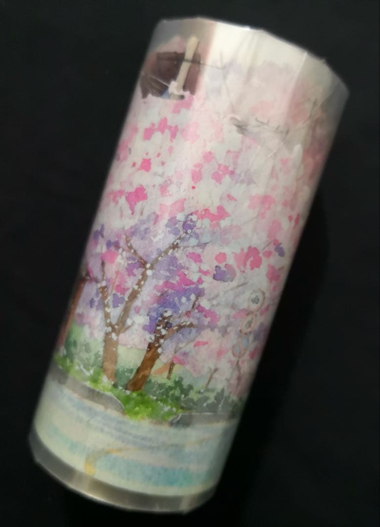 【8667】海外　マステ　5m巻売り　PETマスキングテープ　桜