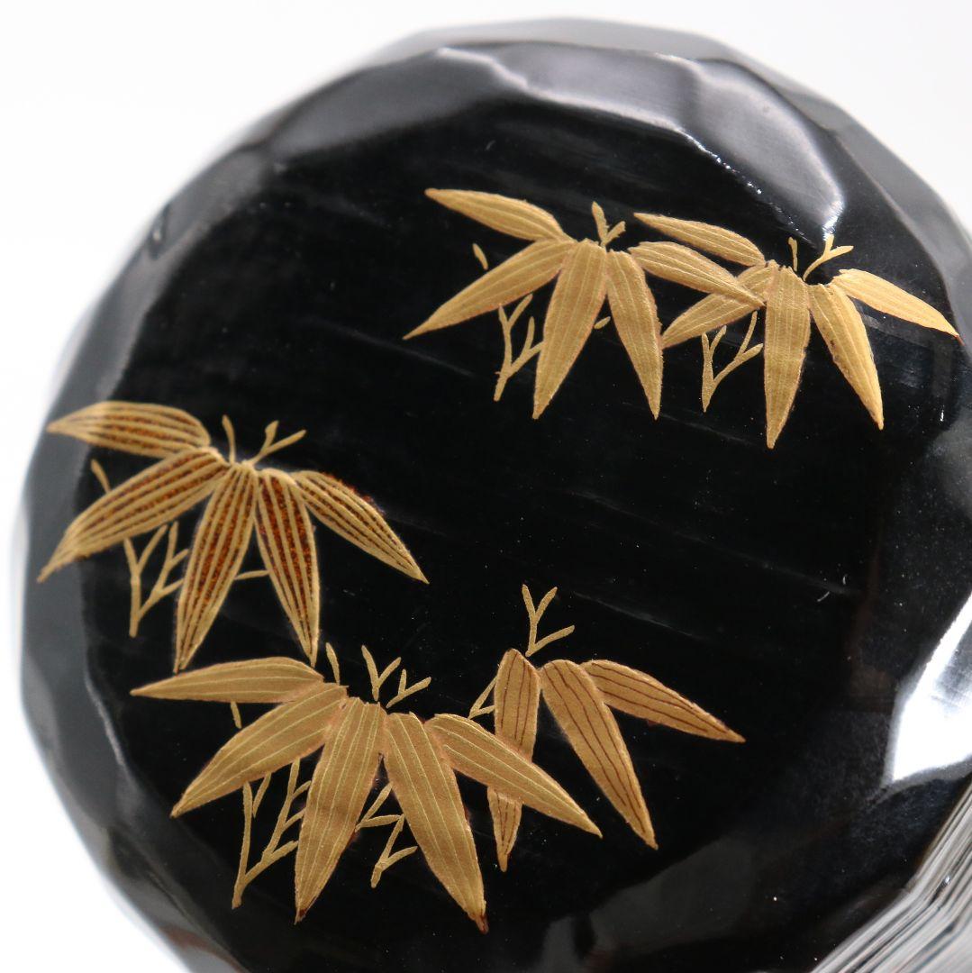 木具師 橋村萬象作 笹蒔絵 折撓中棗 裏千家十四代 淡々斎書付　AW822　N1