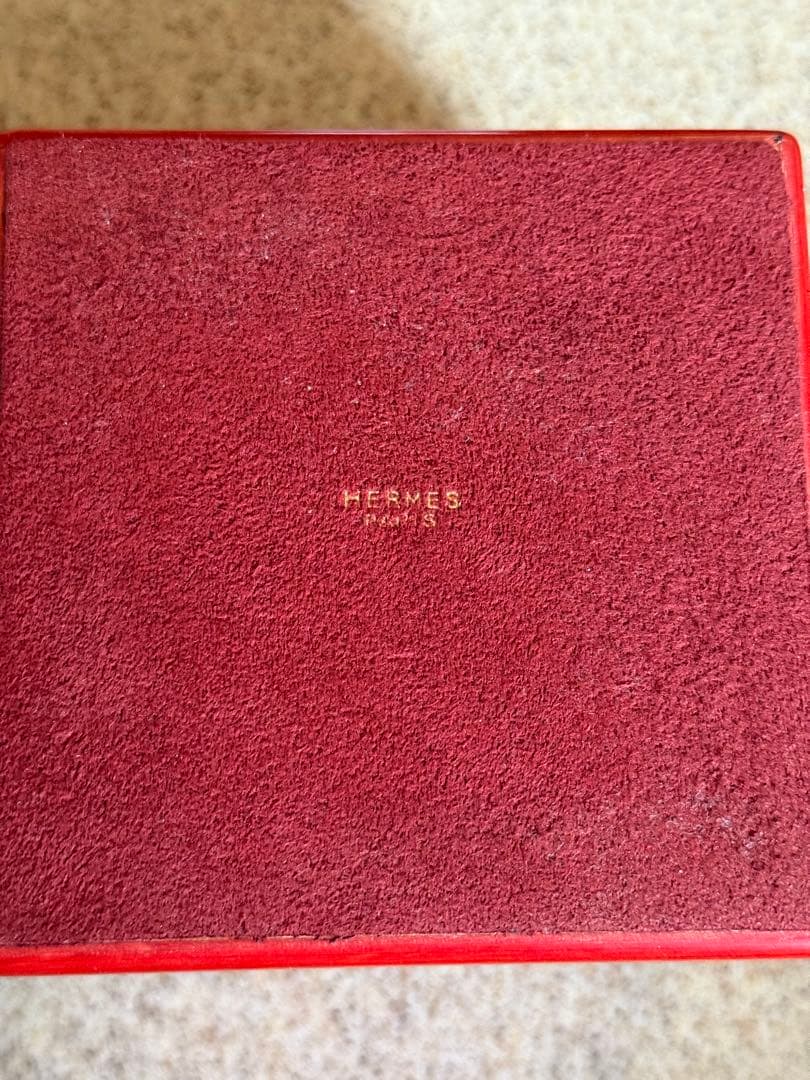 エルメス　ヴィンテージ木象嵌　ブロックメモ レフィル付き