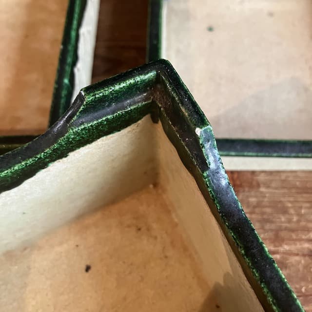 江戸後期 松齋 織部 透かし お重 器 古織部 皿 骨董 アンティーク 古道具