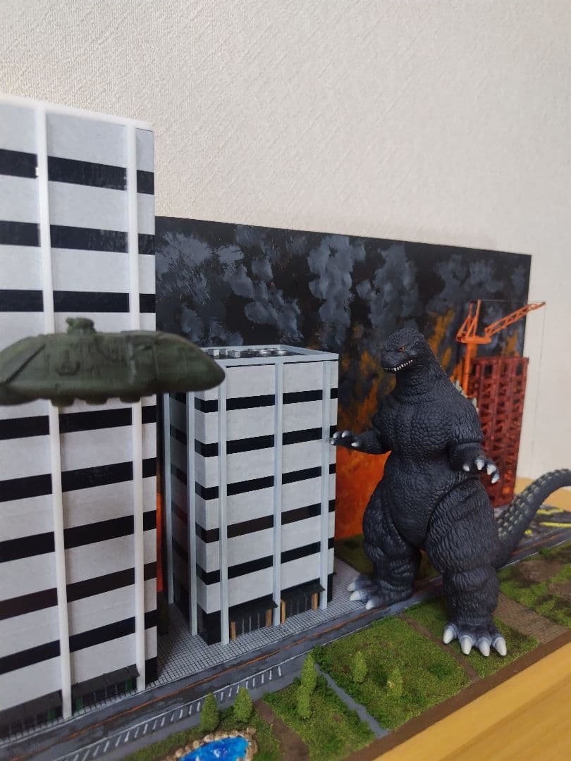 ジオラマ模型　ゴジラvsスーパーX2！
