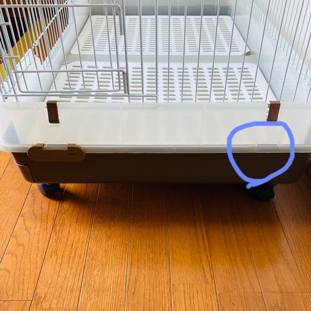 マルカンうさぎのカンタンおそうじケージワイド茶