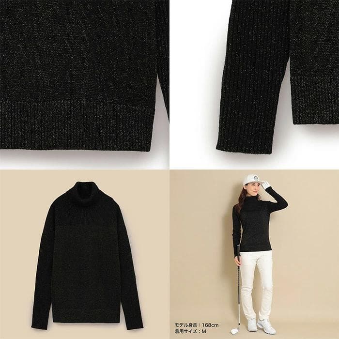 ☆coco☆C23218202　レディースニット　ブラック　Lサイズ