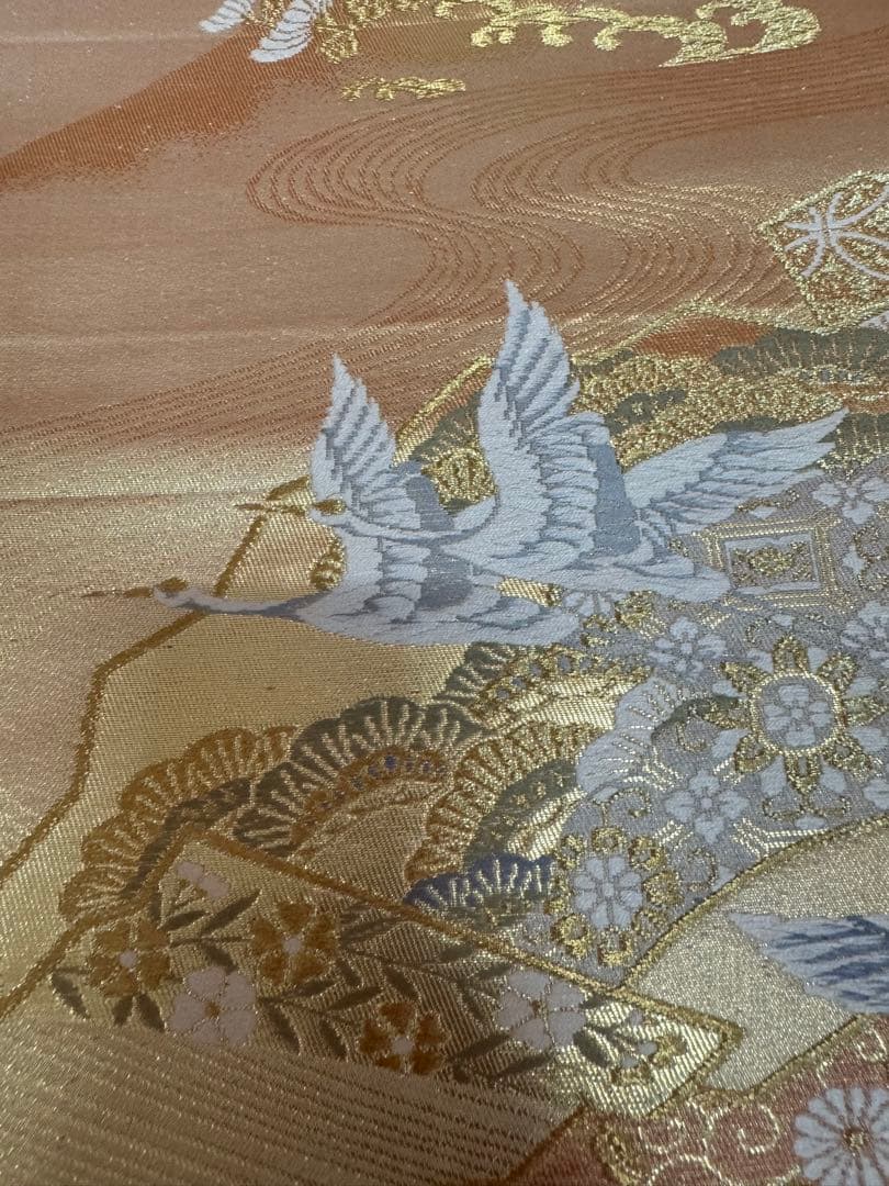 1935 袋帯 古代彫金紋  西陣織   金糸　高級上質上品　約440cm未使用
