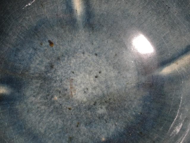 ☆　河井寛次郎　呉須輪花鉢　どっしりかまえた一品です☆y447