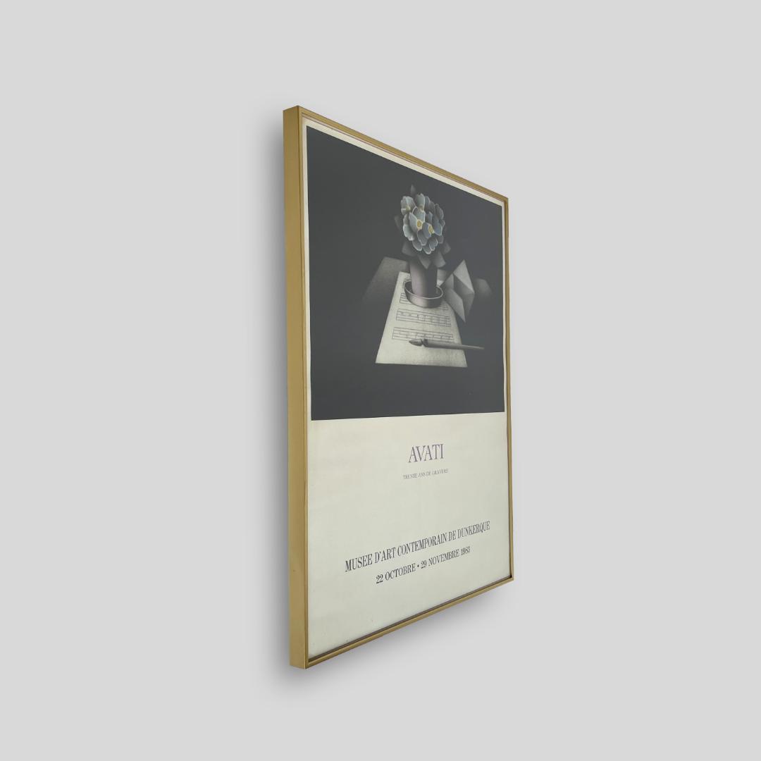 希少 1980s【マリオ・アバチ】 ヴィンテージ 額装 エキシビジョンポスター