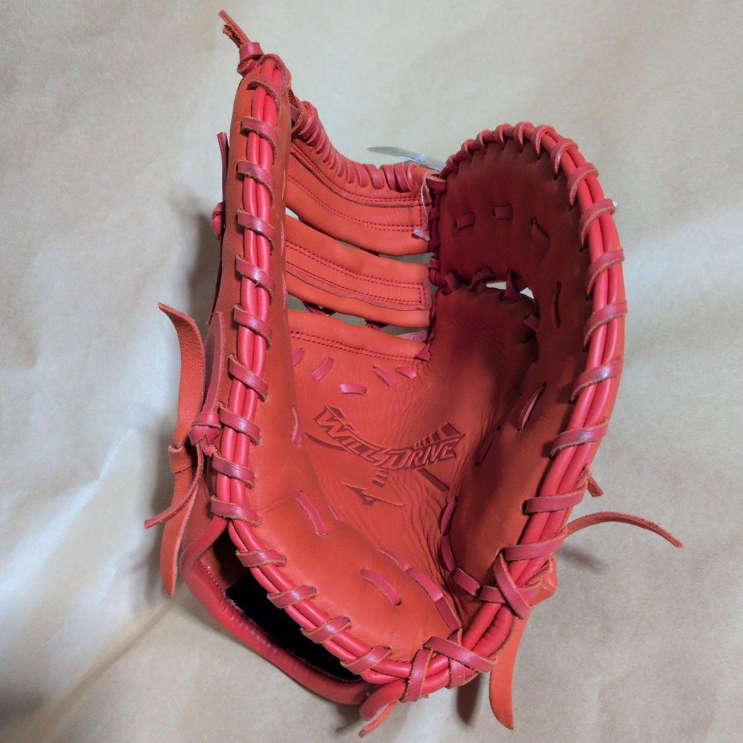 ミズノ:野球:ファーストミッ: 軟式用: :右投げ:大人用:オレンジ