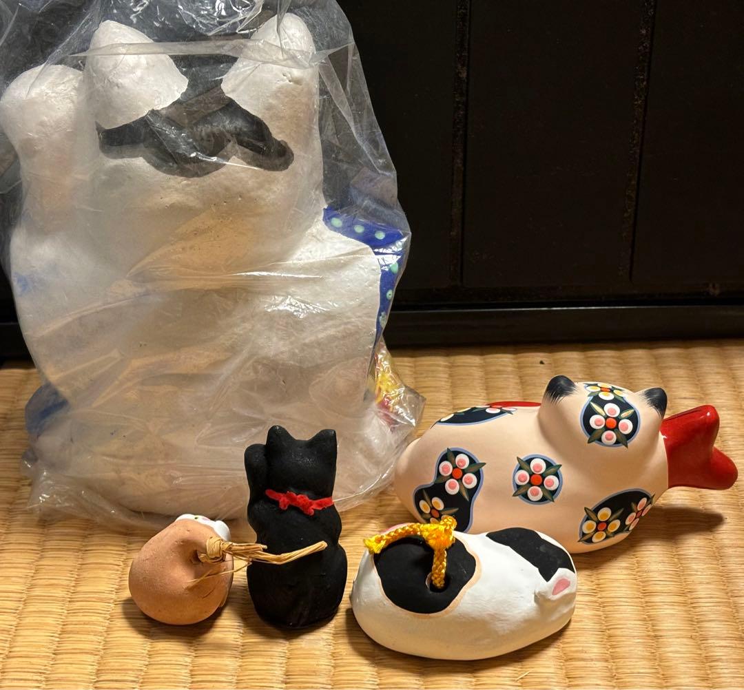 郷土玩具　まねきねこ　招き猫　5点セット