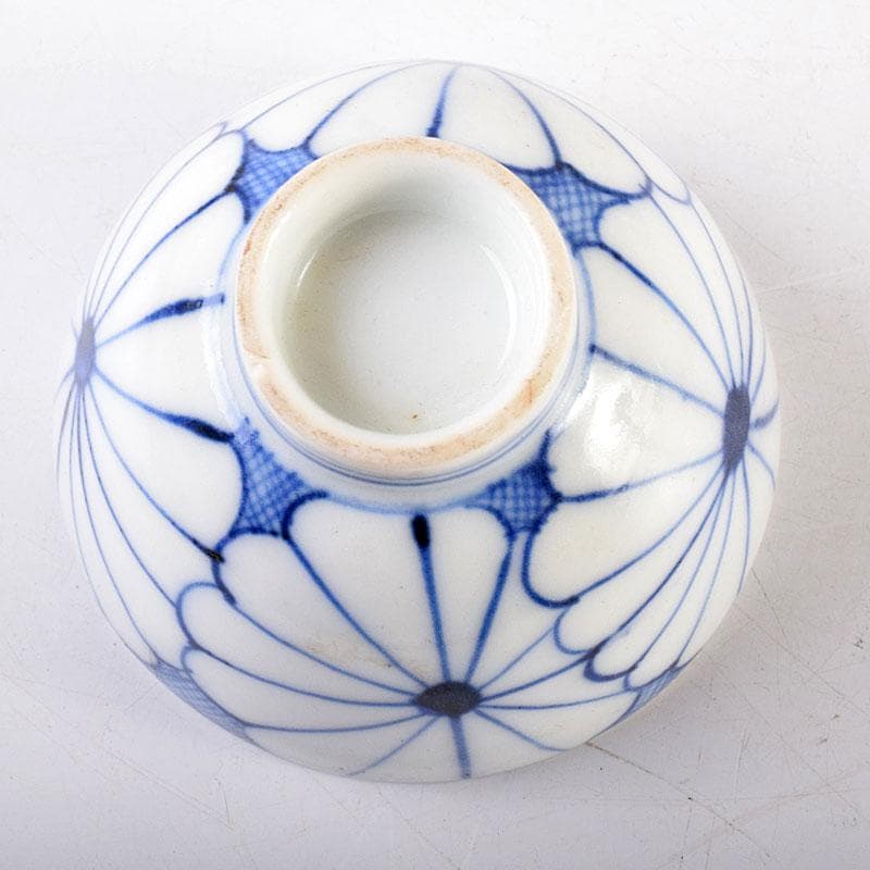 伊万里焼　古伊万里　染付　菊花文　煎茶碗　5客まとめて　C　7960